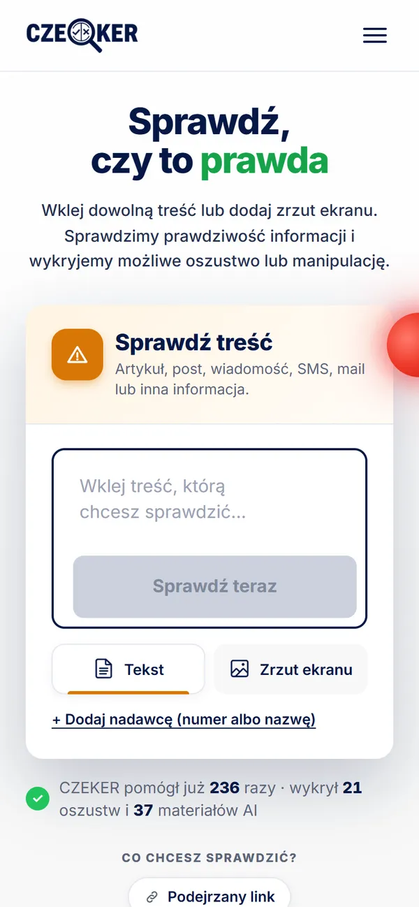 Czeker na telefonie